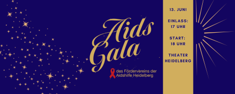 Infografik: Aidsgala im Theater Heidelberg. 13. Juni. Einlass: 17:00, Beginn: 18:00