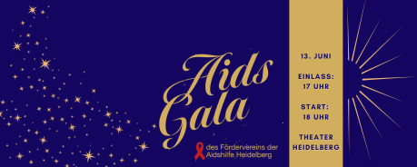 Infografik: Aidsgala im Theater Heidelberg. 13. Juni. Einlass: 17:00, Beginn: 18:00
