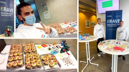 Eine Collage zu der Aktion zum Welt-AIDS-Tag 2021 in der LBBW.
