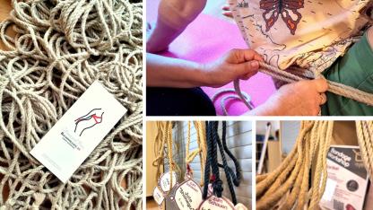 Collage mit verschiedenen Bildern des Bondage-Workshops