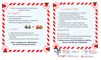 Infografiken zum Sparkurs im RNK