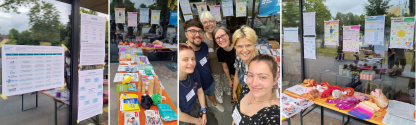 Collage: Infostand Bildungsnetzwerk