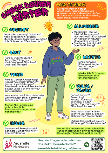 Plakat: Check deinen K&ouml;rper (Version 2)