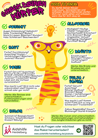 Plakat: Check deinen K&ouml;rper (Version 1)