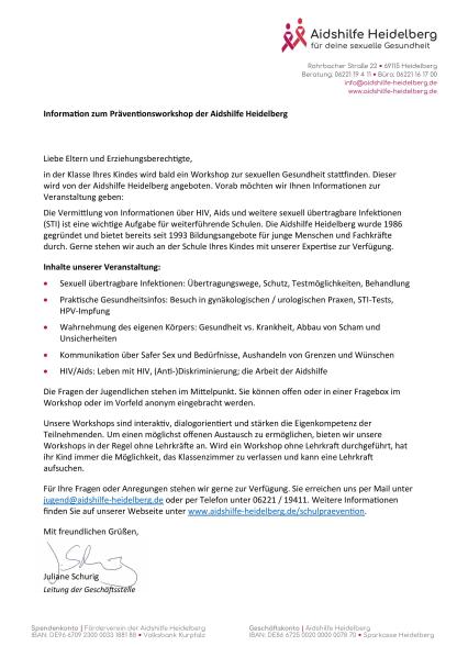 Vorschau: Infobrief f&uuml;r Erziehungsberechtigte