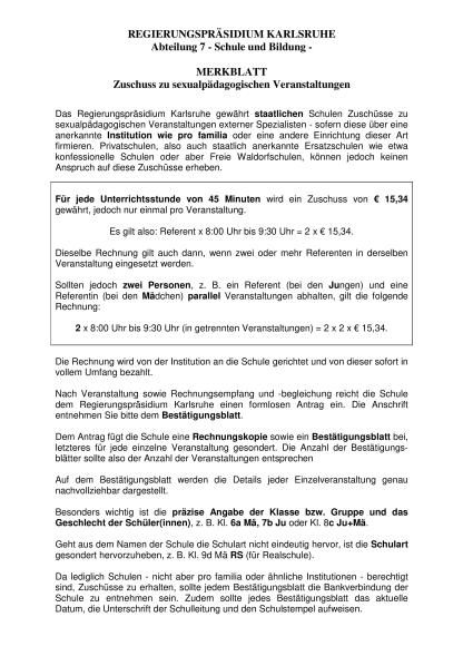 Vorschau: Merkblatt Zuschuss Kultusministerium