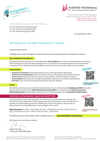 Vorschau: Pr&auml;ventionsbrief: Schulen