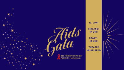Infografik: Aidsgala im Theater Heidelberg. 13. Juni. Einlass: 17:00, Beginn: 18:00