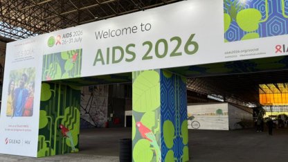 Eingang zur Welt-Aids-Konferenz
