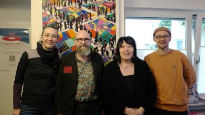 Gruppenbild: Marc Franke mit Ulla Clement-Wachter, Jennifer und Jonas